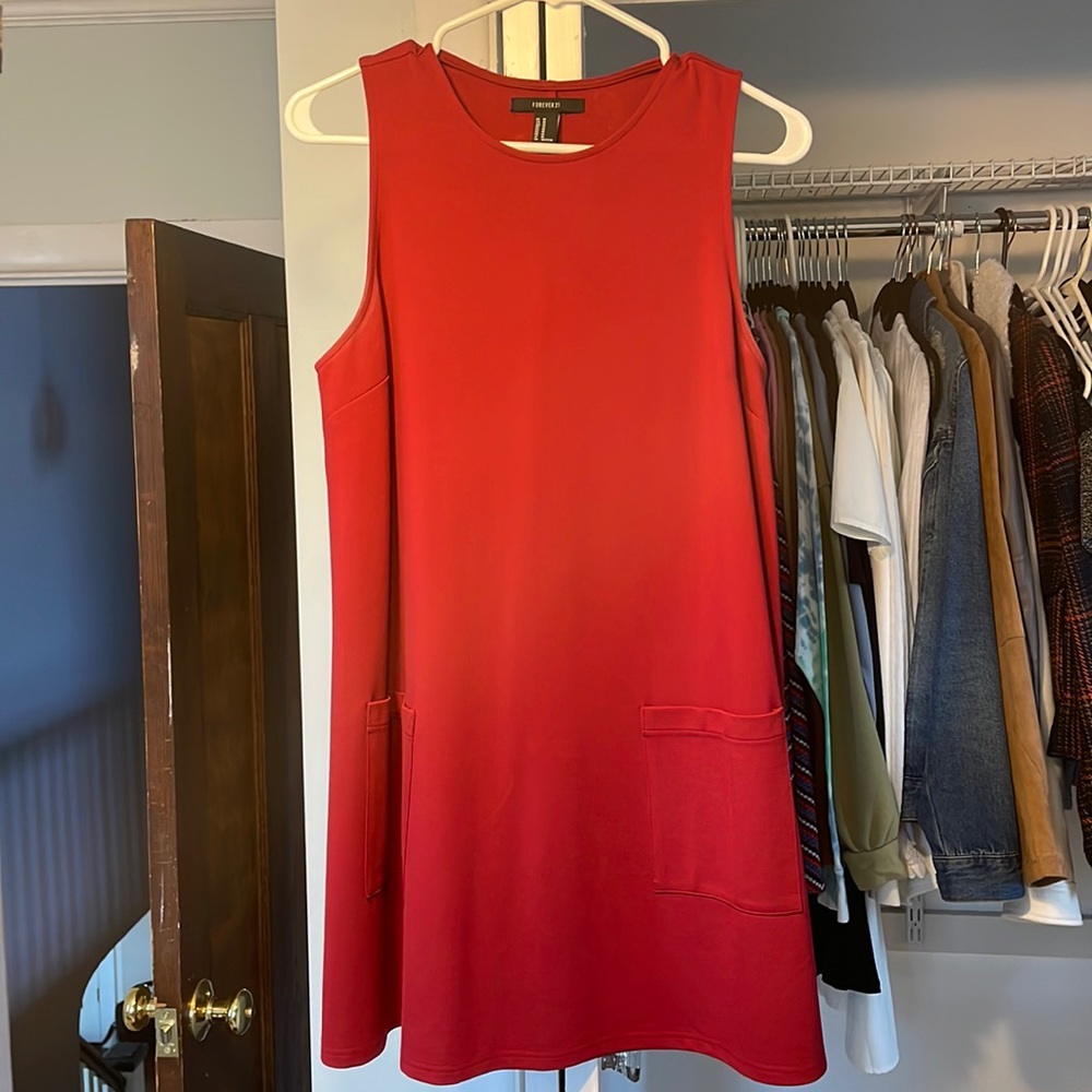 Forever 21 mini red dress with pockets